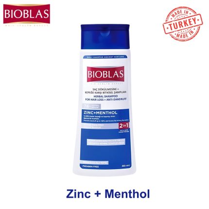 BIOBLAS ZINC+MENTHOL FOR HAIR LOSS+ANTI-DANDRUFF SHAMPOO turkey made