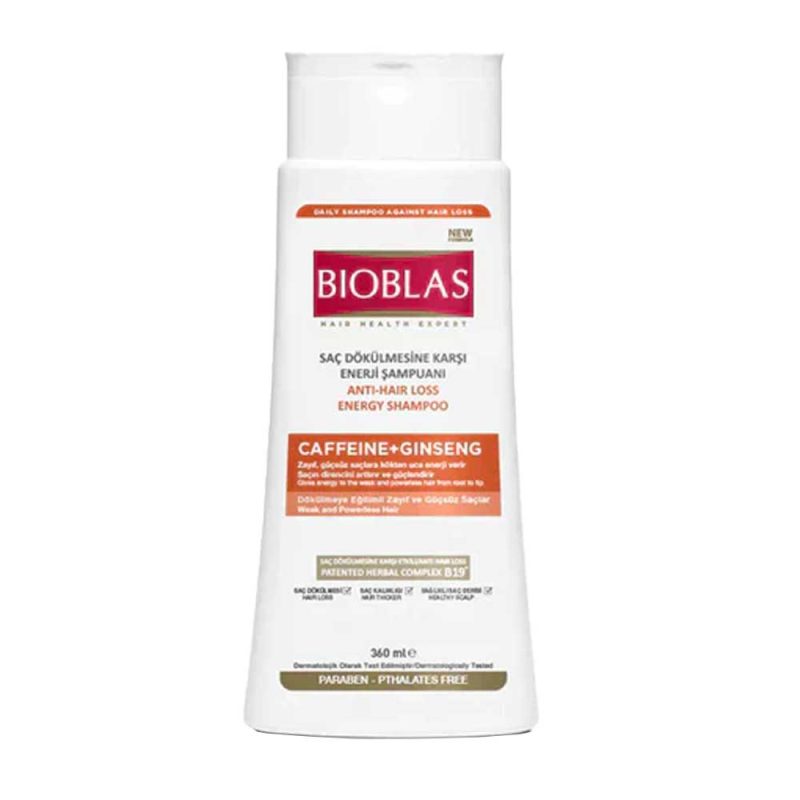 Bioblas Caffeine & Ginseng Shampoo 360ml for hair fall control