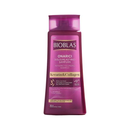Bioblas Collagen and Keratin Shampoo for Strong and Thick Hair 360ml bottle front view