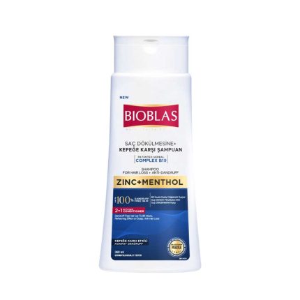 Bioblas Zinc and Menthol Anti-Dandruff Shampoo for Men 360ml bottle front view