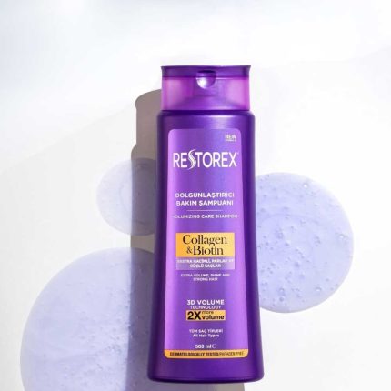 Restorex Collagen Biotin Volumizing Shampoo 500ml bottle for hair growth and thickness