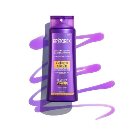 Restorex Collagen Biotin Volumizing Shampoo 500ml bottle for hair growth and thickness